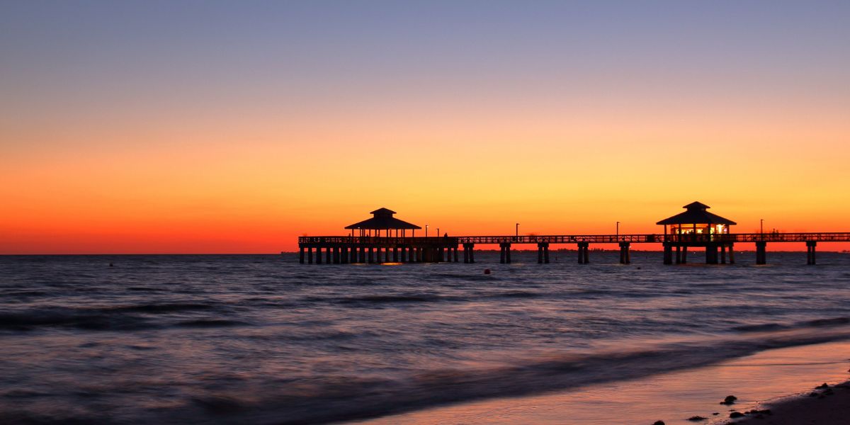 Florida fishing pier in the Gulf of Mexico